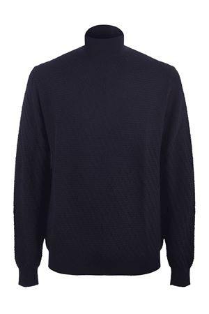 Blue Virgin Wool Turtleneck Sweater PAOLO PECORA | A034F0096462